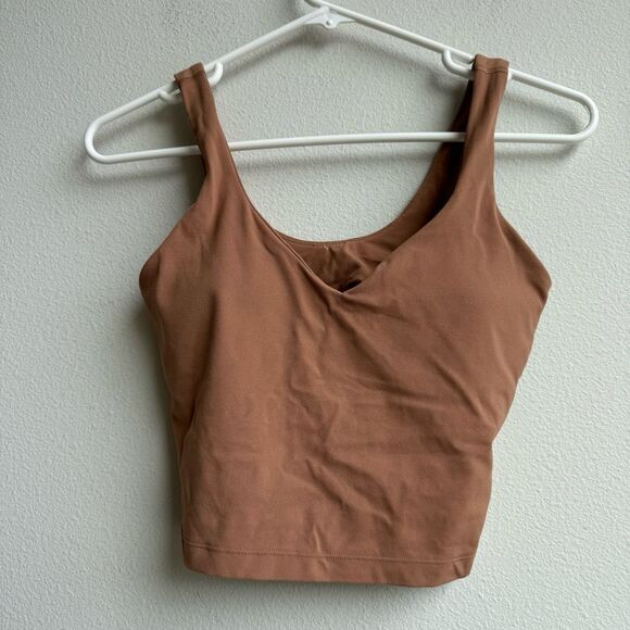 Lululemon Align Tank Dusty Clay Cropped Strappy Nulu Fabric Size Small 4 W1DUDS - Picture 1 of 4